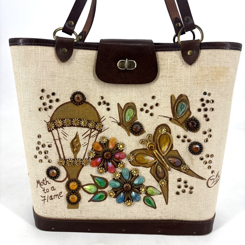 Enid Collins Of Texas Vintage 1960s Purse Moth To A Flame Jeweled ULTRA RARE